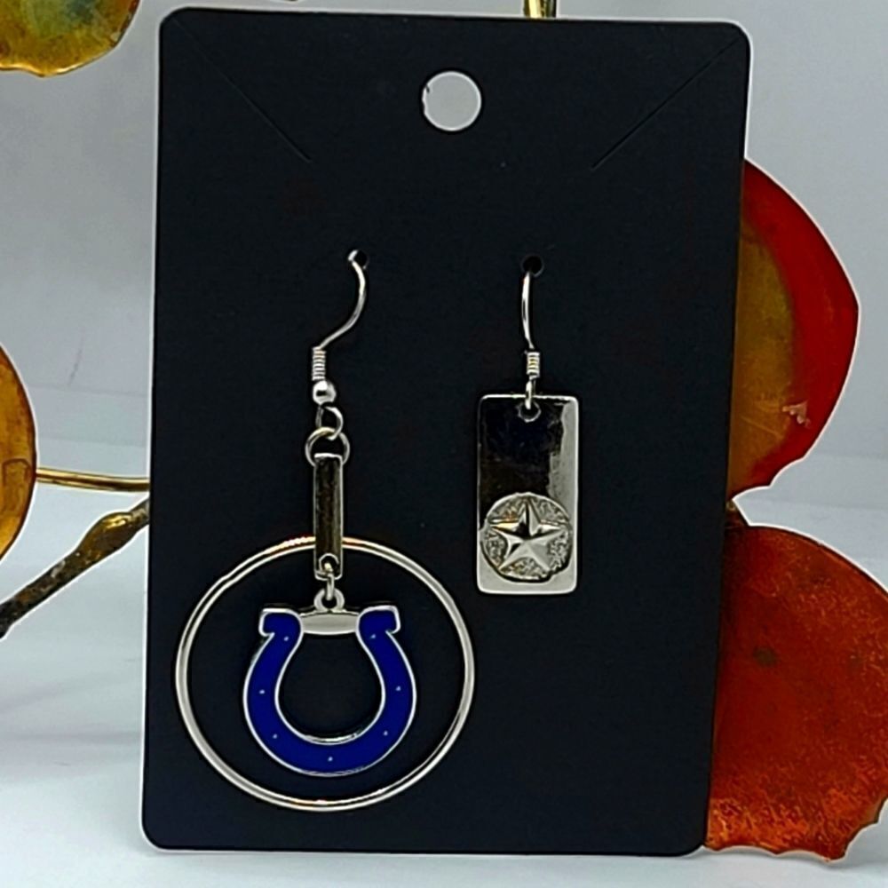 "5/$40" Mismatched NFL Dallas Cowboy Dangle Earrings